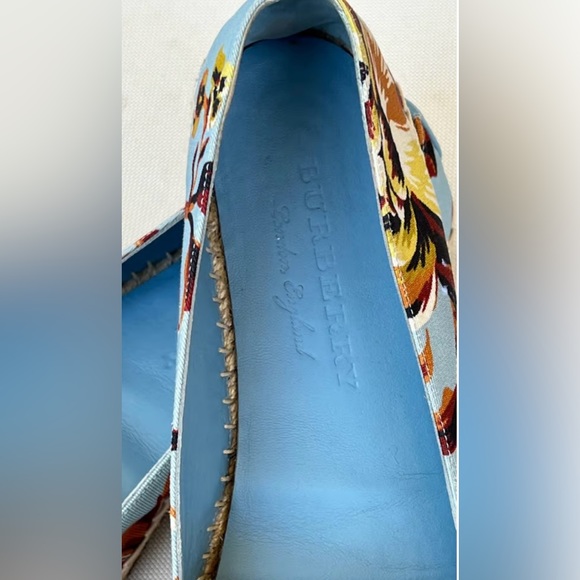 BURBERRY MULTICOLOR FABRIC CANVAS FLORAL HODGESON ESPADRILLE FLATS SIZE 41 - Picture 2 of 15